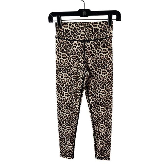 ZYIA Active Leopard Brilliant Scrunchy What Hi-Rise 7/8 Leggings Size 4 Tan - Picture 1 of 7